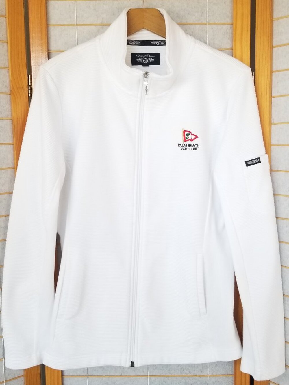 Yacht Club Full-Zip Athletic Jacket White Straight Down Size XL Palm Beach